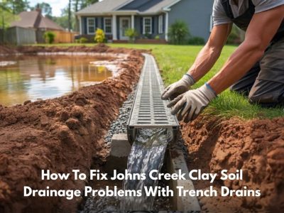 How to Fix Johns Creek Clay Soil Drainage Problems with Trench Drains