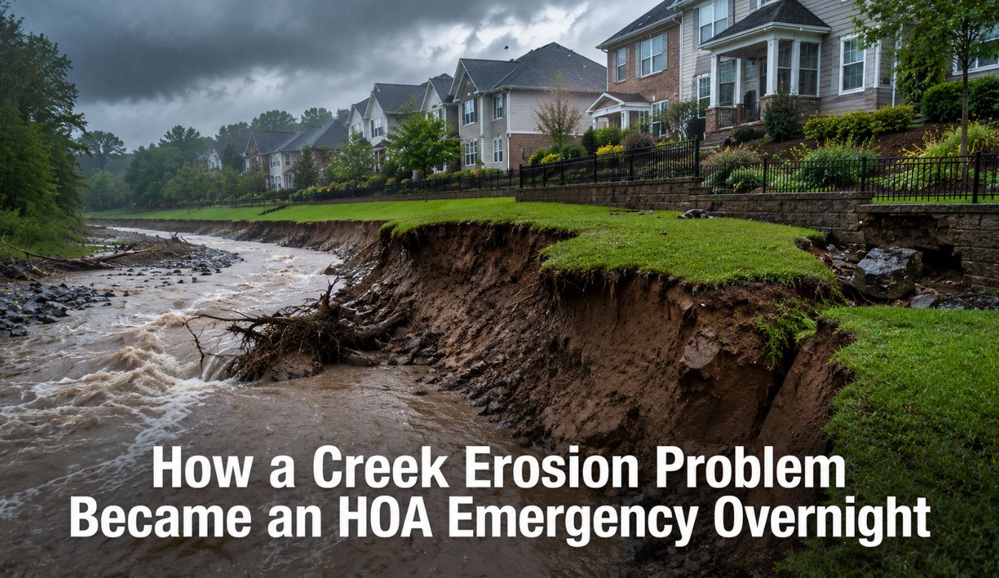 How a Creek Erosion Problem Became an HOA Emergency Overnight