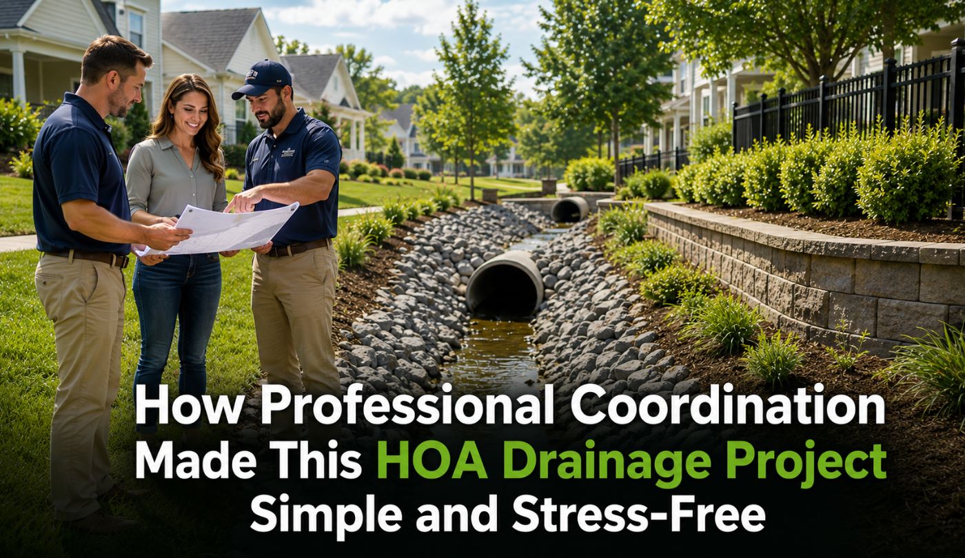 How Professional Coordination Made This HOA Drainage Project Simple and Stress-Free