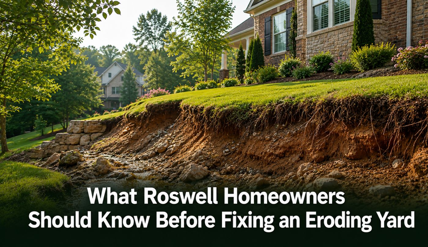 What Roswell Homeowners Should Know Before Fixing an Eroding Yard