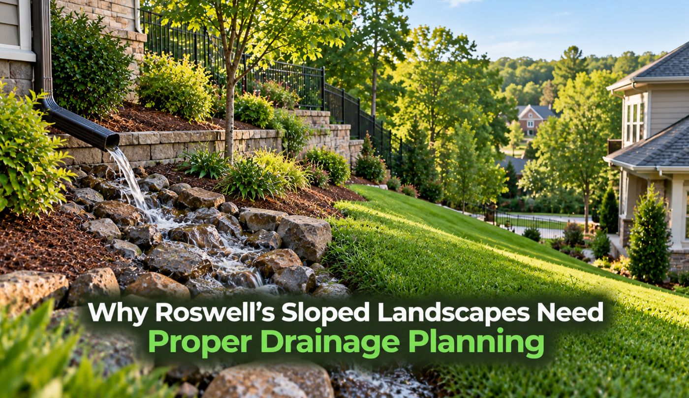 Why Roswell's Sloped Landscapes Need Proper Drainage Planning